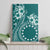 Kia Orana Cook Islands Canvas Wall Art Tiare and Stars - Teal