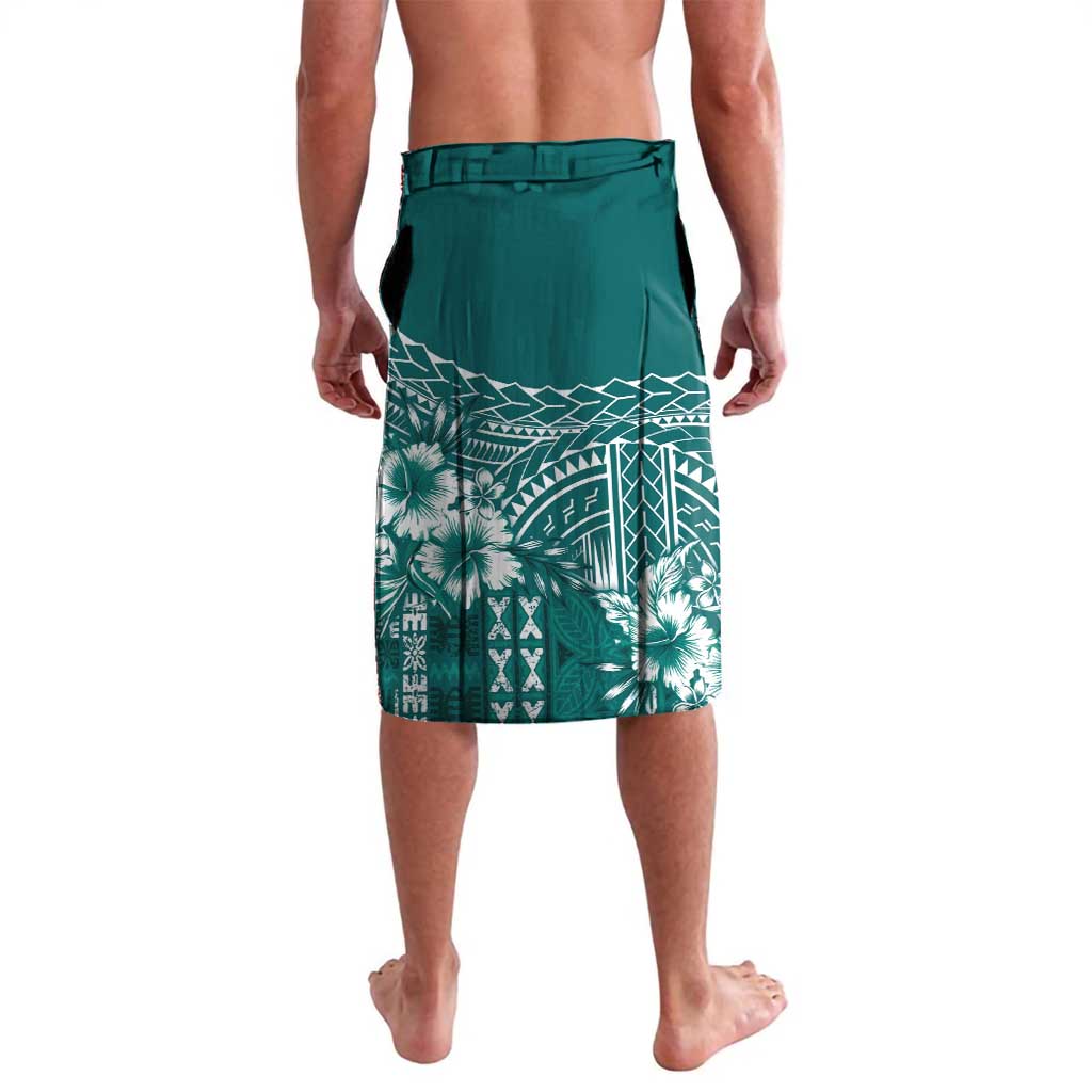 Kia Orana Cook Islands Lavalava Tiare and Stars - Teal