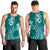 Kia Orana Cook Islands Men Tank Top Tiare and Stars - Teal