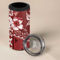 Kia Orana Cook Islands 4 in 1 Can Cooler Tumbler Tiare & Stars - Scarlet LT7 - Polynesian Pride