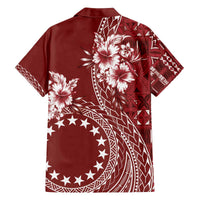 Kia Orana Cook Islands Family Matching Puletasi and Hawaiian Shirt Tiare and Stars - Scarlet LT7 - Polynesian Pride