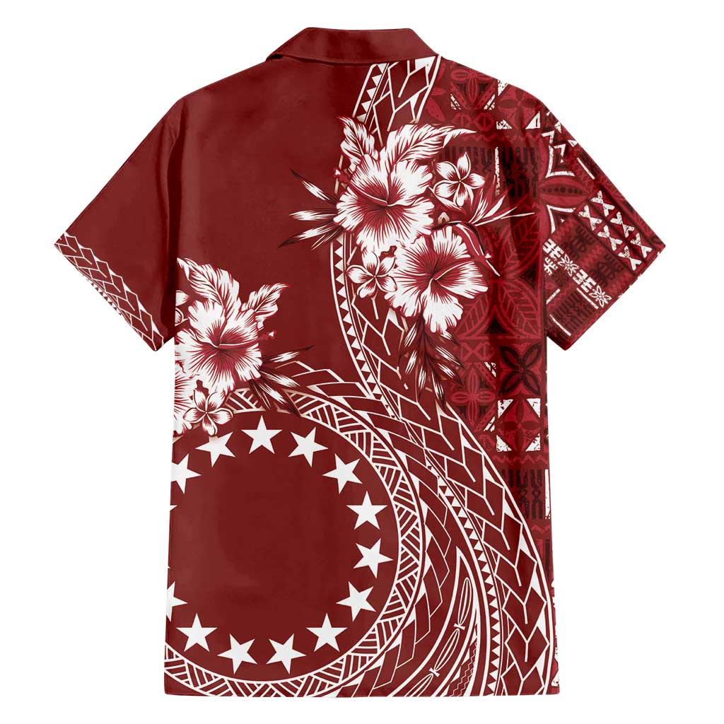 Kia Orana Cook Islands Hawaiian Shirt Tiare and Stars - Scarlet LT7 - Polynesian Pride