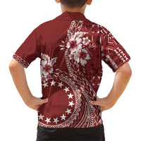 Kia Orana Cook Islands Hawaiian Shirt Tiare and Stars - Scarlet LT7 - Polynesian Pride