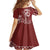 Kia Orana Cook Islands Kid Short Sleeve Dress Tiare and Stars - Scarlet
