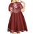 Kia Orana Cook Islands Kid Short Sleeve Dress Tiare and Stars - Scarlet