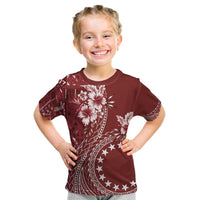 Kia Orana Cook Islands Kid T Shirt Tiare and Stars - Scarlet LT7 Red - Polynesian Pride
