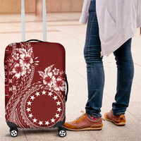 Kia Orana Cook Islands Luggage Cover Tiare and Stars - Scarlet