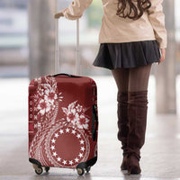 Kia Orana Cook Islands Luggage Cover Tiare and Stars - Scarlet