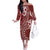 Kia Orana Cook Islands Off The Shoulder Long Sleeve Dress Tiare and Stars - Scarlet