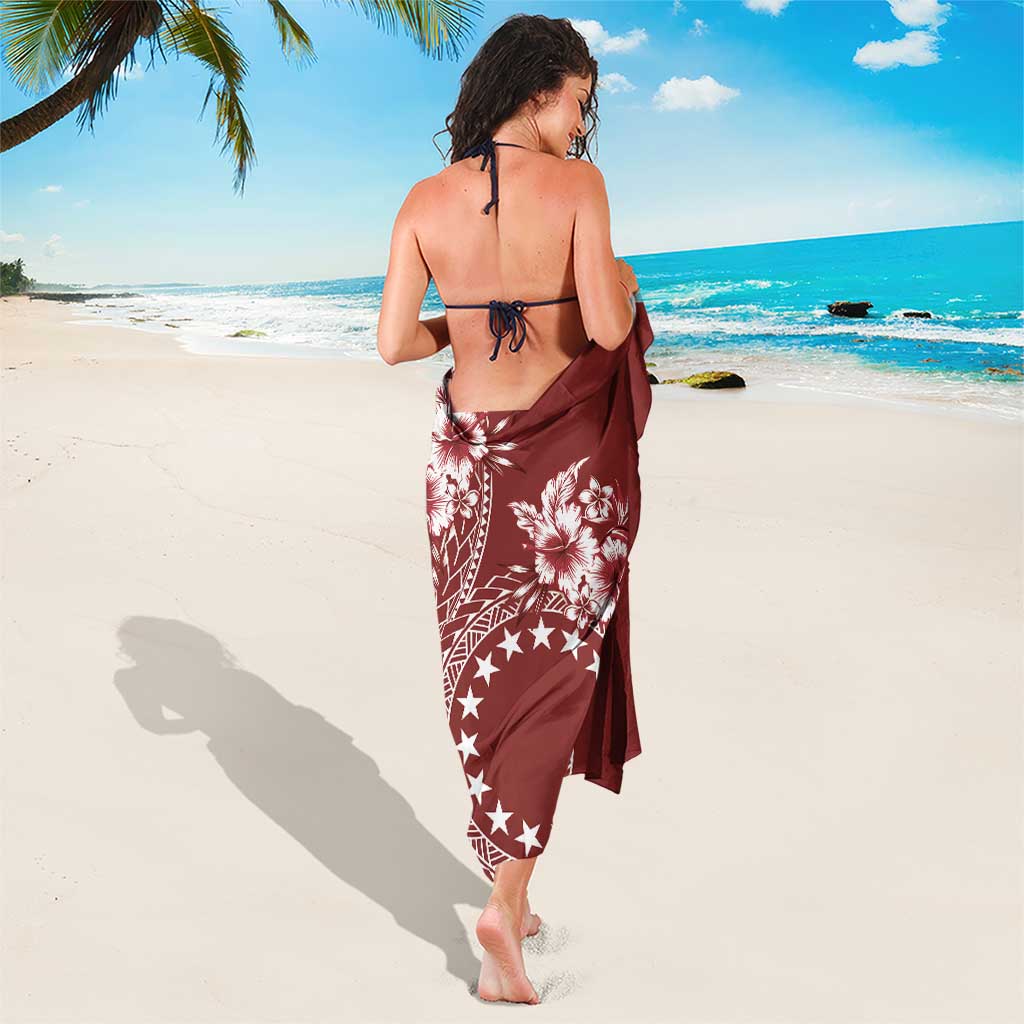 Kia Orana Cook Islands Sarong Tiare and Stars - Scarlet