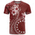 Kia Orana Cook Islands T Shirt Tiare and Stars - Scarlet