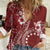 Kia Orana Cook Islands Women Casual Shirt Tiare and Stars - Scarlet