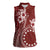 Kia Orana Cook Islands Women Sleeveless Polo Shirt Tiare and Stars - Scarlet