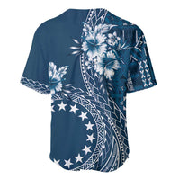Kia Orana Cook Islands Baseball Jersey Tiare and Stars - Navy Blue LT7 - Polynesian Pride