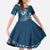 Kia Orana Cook Islands Kid Short Sleeve Dress Tiare and Stars - Navy Blue