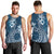 Kia Orana Cook Islands Men Tank Top Tiare and Stars - Navy Blue