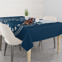 Kia Orana Cook Islands Tablecloth Tiare and Stars - Navy Blue