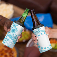 Kia Orana Cook Islands 4 in 1 Can Cooler Tumbler Tiare & Stars - Turquoise LT7 - Polynesian Pride