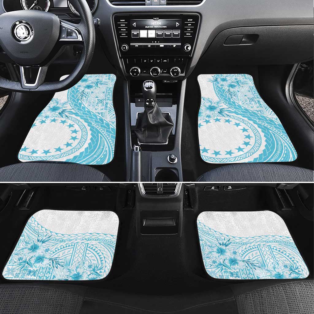 Kia Orana Cook Islands Car Mats Tiare and Stars - Turquoise