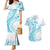 Kia Orana Cook Islands Couples Matching Mermaid Dress and Hawaiian Shirt Tiare and Stars - Turquoise