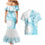 Kia Orana Cook Islands Couples Matching Mermaid Dress and Hawaiian Shirt Tiare and Stars - Turquoise