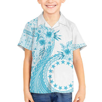 Kia Orana Cook Islands Family Matching Long Sleeve Bodycon Dress and Hawaiian Shirt Tiare and Stars - Turquoise