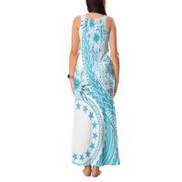 Kia Orana Cook Islands Tank Maxi Dress Tiare and Stars - Turquoise