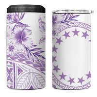 Kia Orana Cook Islands 4 in 1 Can Cooler Tumbler Tiare & Stars - Lavender LT7 One Size: 16 oz Lavender - Polynesian Pride