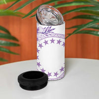 Kia Orana Cook Islands 4 in 1 Can Cooler Tumbler Tiare & Stars - Lavender LT7 - Polynesian Pride