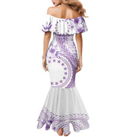 Kia Orana Cook Islands Family Matching Mermaid Dress and Hawaiian Shirt Tiare and Stars - Lavender LT7 - Polynesian Pride
