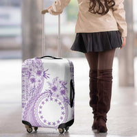 Kia Orana Cook Islands Luggage Cover Tiare and Stars - Lavender
