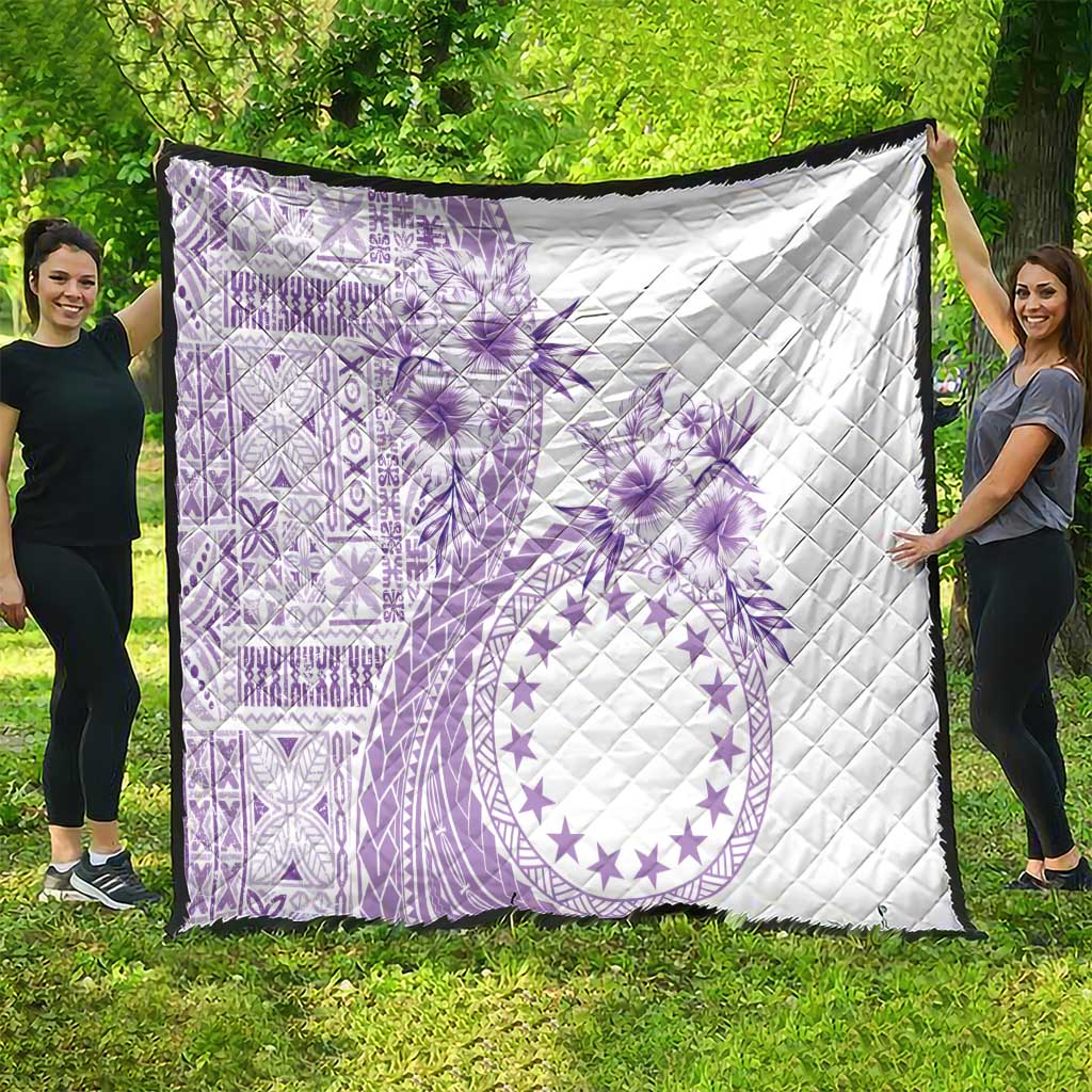 Kia Orana Cook Islands Quilt Tiare and Stars - Lavender LT7 - Polynesian Pride