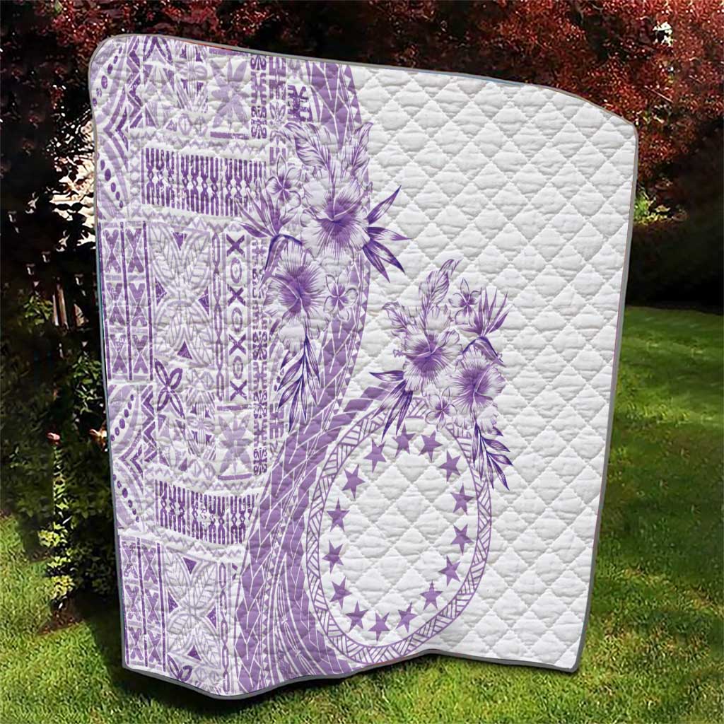 Kia Orana Cook Islands Quilt Tiare and Stars - Lavender LT7 - Polynesian Pride