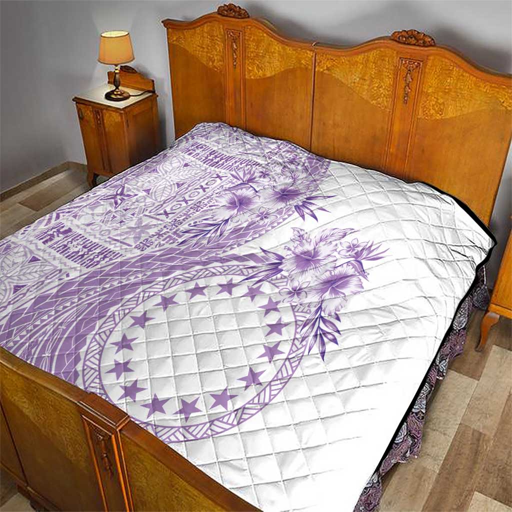 Kia Orana Cook Islands Quilt Tiare and Stars - Lavender LT7 - Polynesian Pride