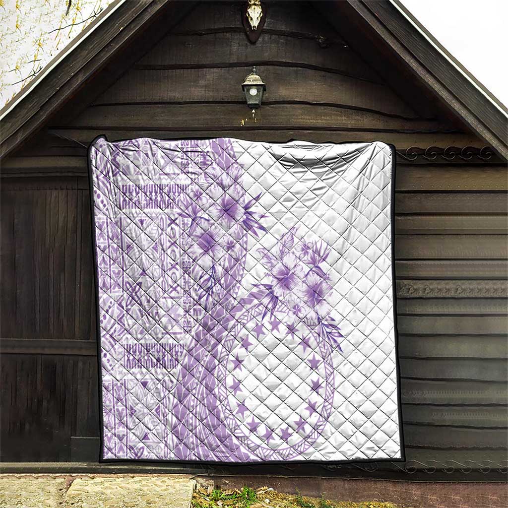 Kia Orana Cook Islands Quilt Tiare and Stars - Lavender LT7 - Polynesian Pride
