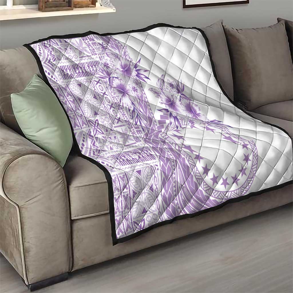 Kia Orana Cook Islands Quilt Tiare and Stars - Lavender LT7 - Polynesian Pride
