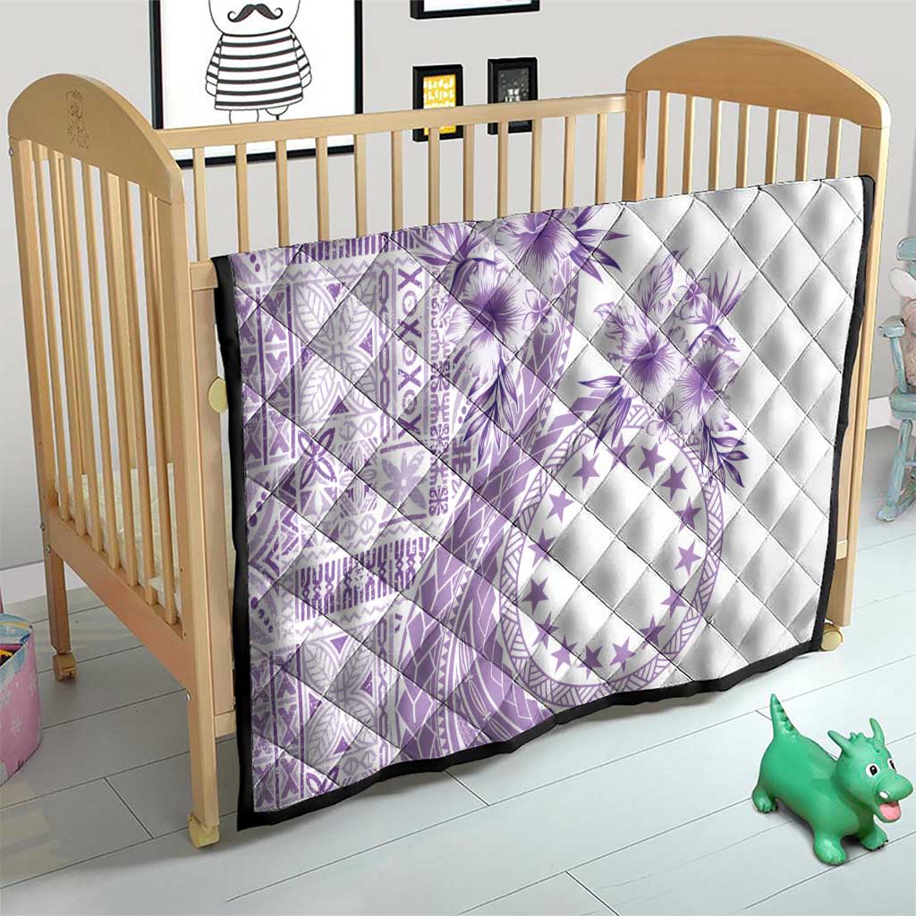 Kia Orana Cook Islands Quilt Tiare and Stars - Lavender LT7 - Polynesian Pride