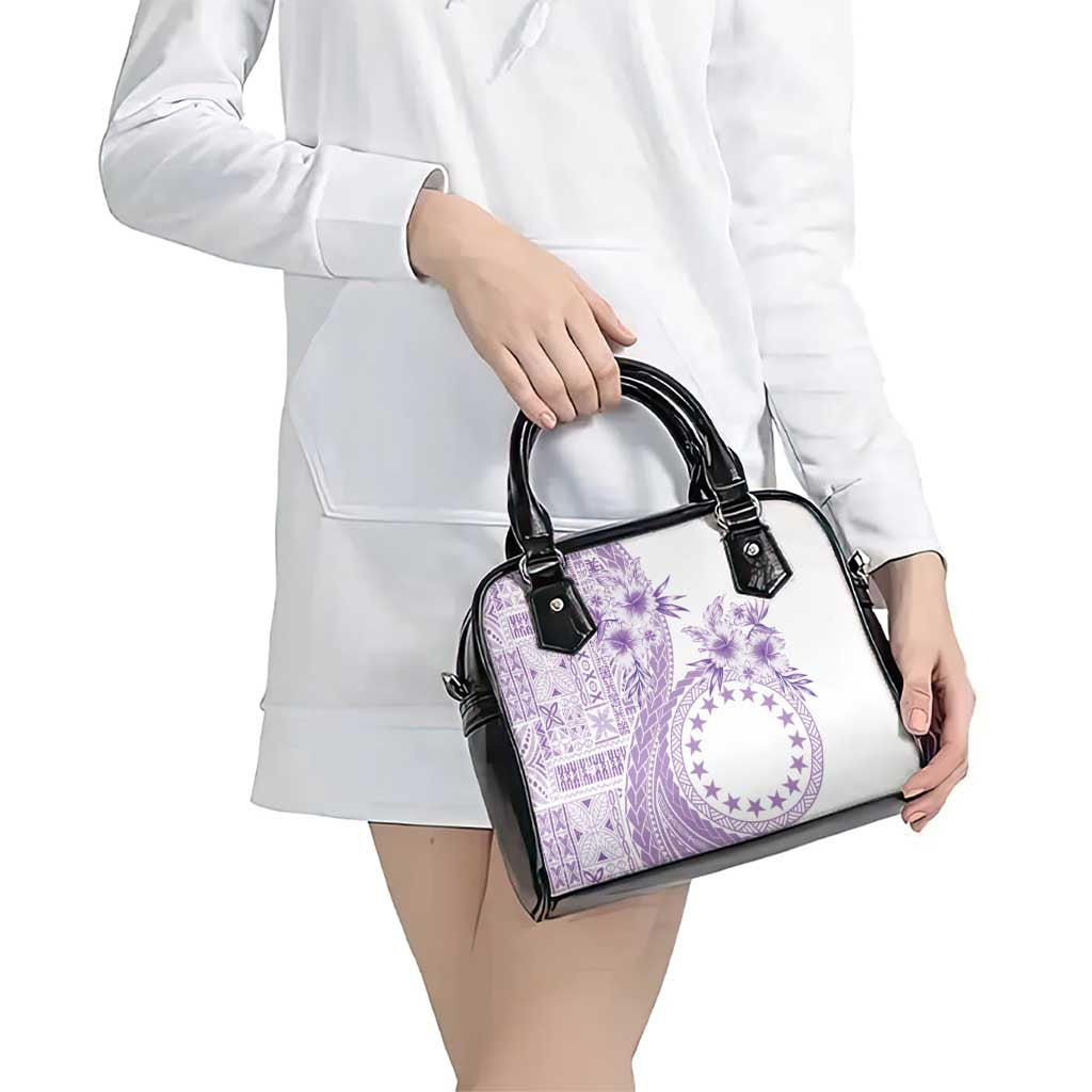 Kia Orana Cook Islands Shoulder Handbag Tiare and Stars - Lavender