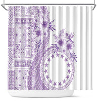 Kia Orana Cook Islands Shower Curtain Tiare and Stars - Lavender LT7 Lavender - Polynesian Pride