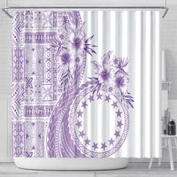 Kia Orana Cook Islands Shower Curtain Tiare and Stars - Lavender LT7 - Polynesian Pride