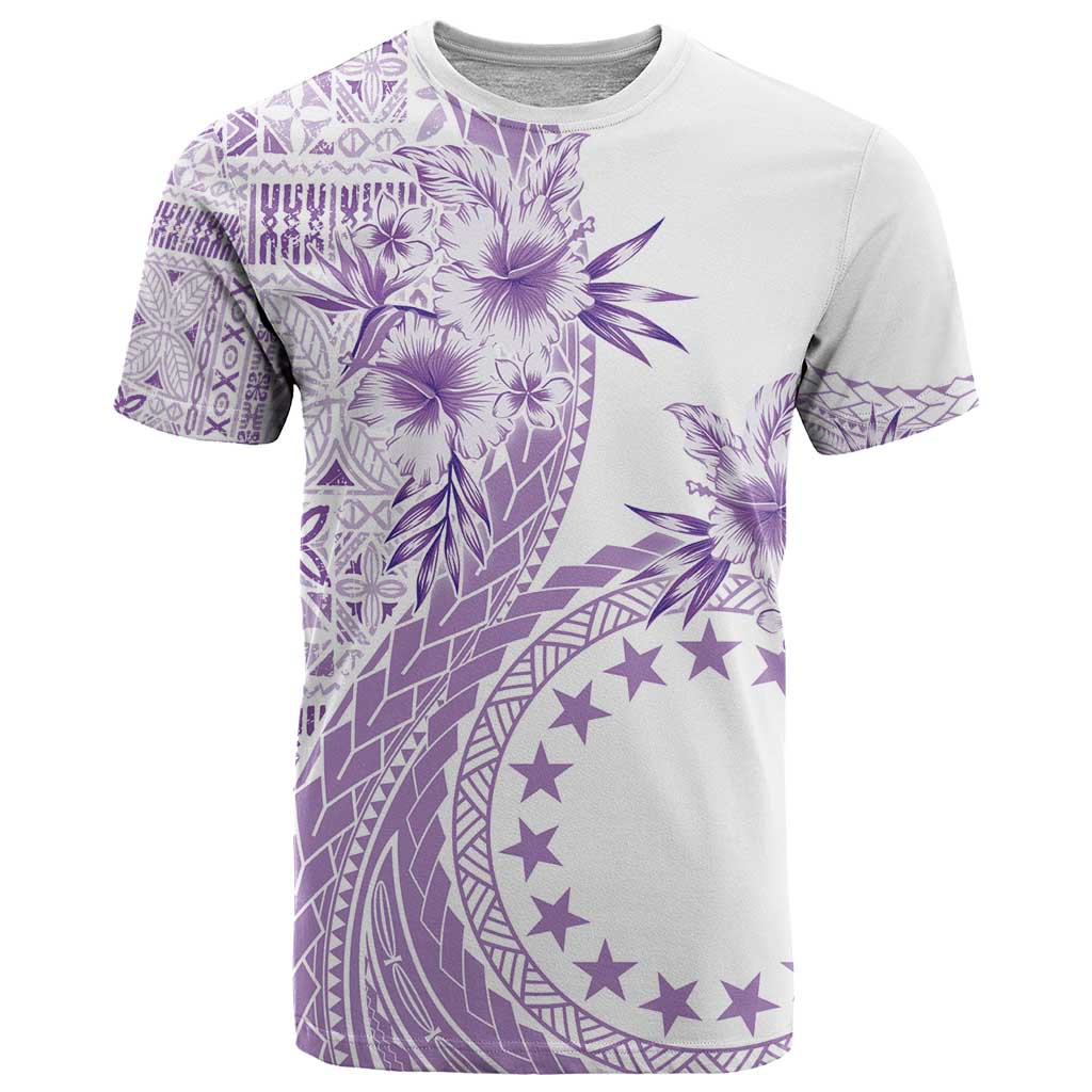 Kia Orana Cook Islands T Shirt Tiare and Stars - Lavender LT7 Lavender - Polynesian Pride