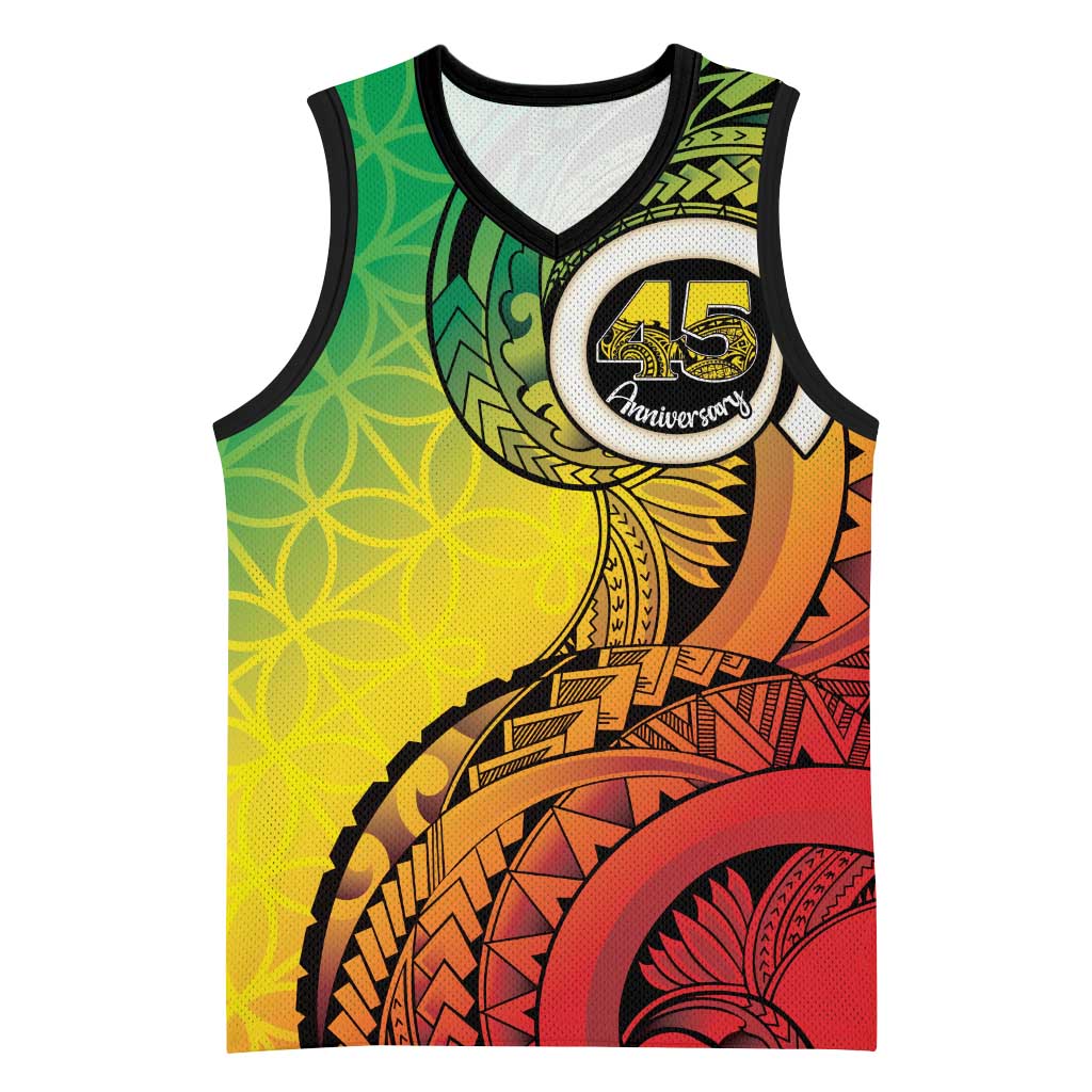 Vanuatu 45th Independence Anniversary Basketball Jersey Ni-Van Sandroing - Polynesian Pride