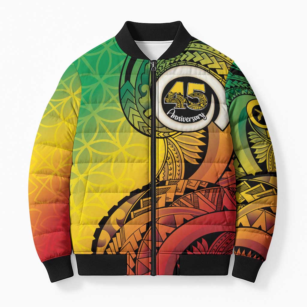 Vanuatu 45th Independence Anniversary Bomber Puffer Jacket Ni-Van Sandroing - Polynesian Pride