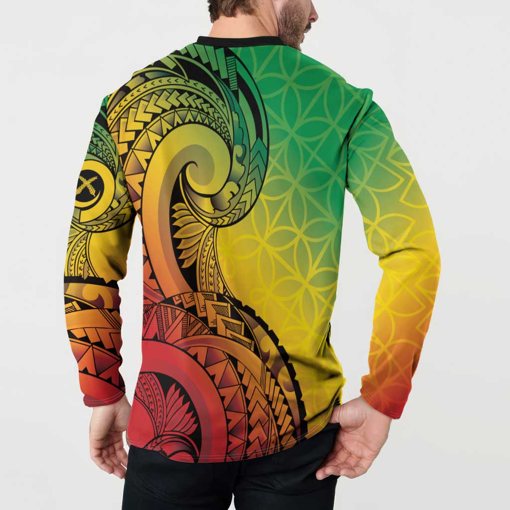 Vanuatu 45th Independence Anniversary Button Sweatshirt Ni-Van Sandroing - Polynesian Pride