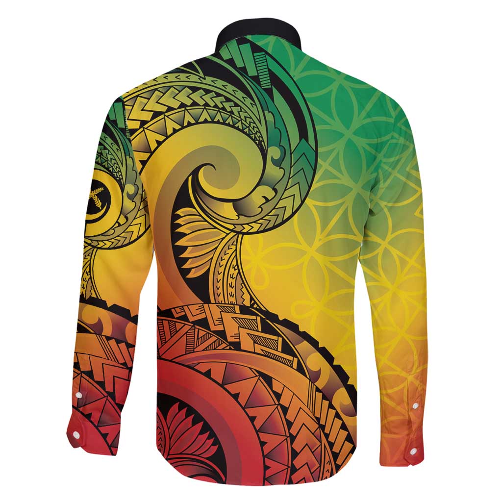 Vanuatu 45th Independence Anniversary Family Matching Off Shoulder Maxi Dress and Hawaiian Shirt Ni-Van Sandroing - Polynesian Pride