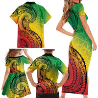 Vanuatu 45th Independence Anniversary Family Matching Short Sleeve Bodycon Dress and Hawaiian Shirt Ni-Van Sandroing - Polynesian Pride