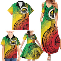 Vanuatu 45th Independence Anniversary Family Matching Summer Maxi Dress and Hawaiian Shirt Ni-Van Sandroing - Polynesian Pride