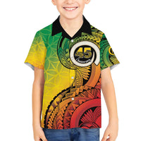 Vanuatu 45th Independence Anniversary Family Matching Summer Maxi Dress and Hawaiian Shirt Ni-Van Sandroing - Polynesian Pride