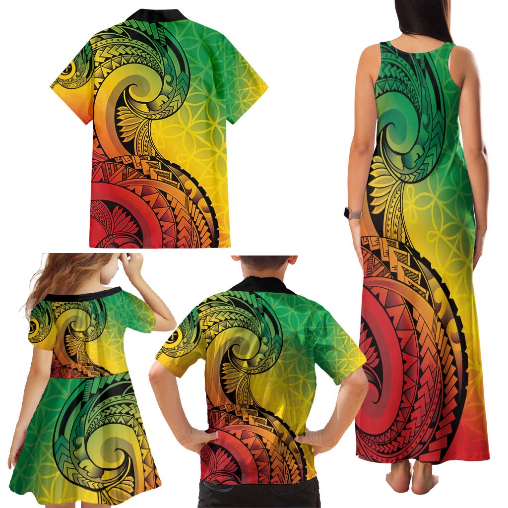 Vanuatu 45th Independence Anniversary Family Matching Tank Maxi Dress and Hawaiian Shirt Ni-Van Sandroing - Polynesian Pride