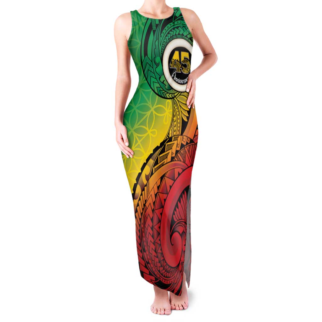 Vanuatu 45th Independence Anniversary Family Matching Tank Maxi Dress and Hawaiian Shirt Ni-Van Sandroing - Polynesian Pride